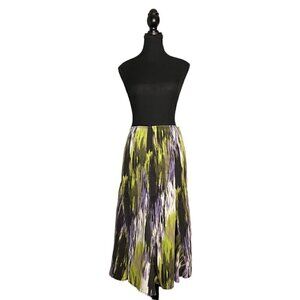 Spanner Tencel Midi Skirt Size 8 Abstract Brushstroke Print, Lined